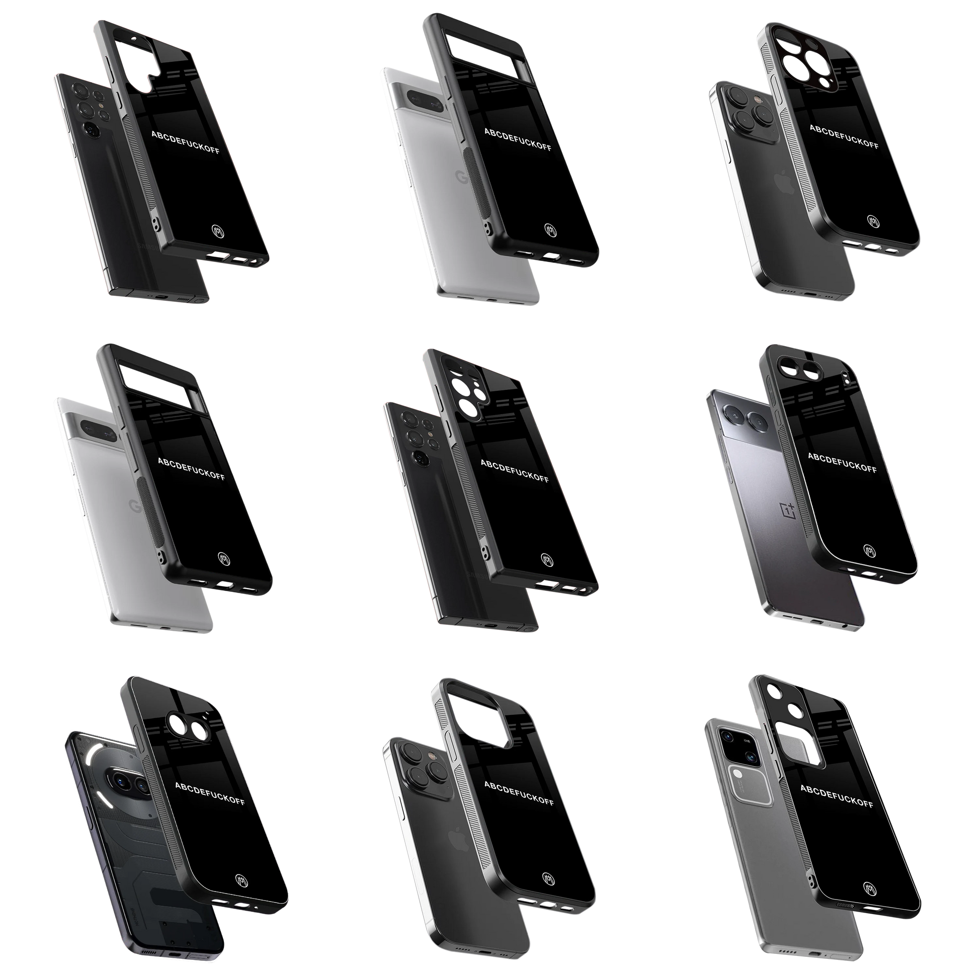 Durable Glass Back Mobile Case for iPhone, Samsung, OnePlus, Google Pixel, Redmi, Vivo, Oppo