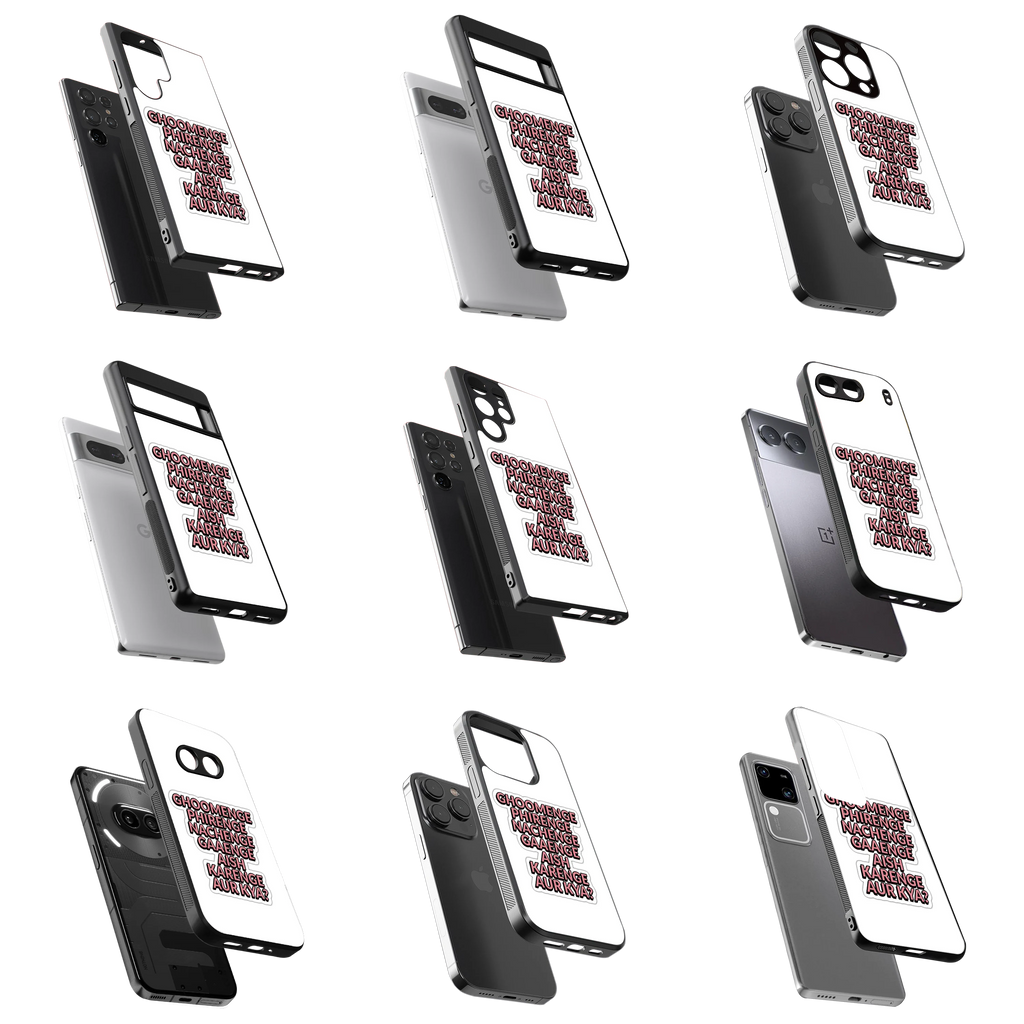 Durable Glass Back Mobile Case for iPhone, Samsung, OnePlus, Google Pixel, Redmi, Vivo, Oppo