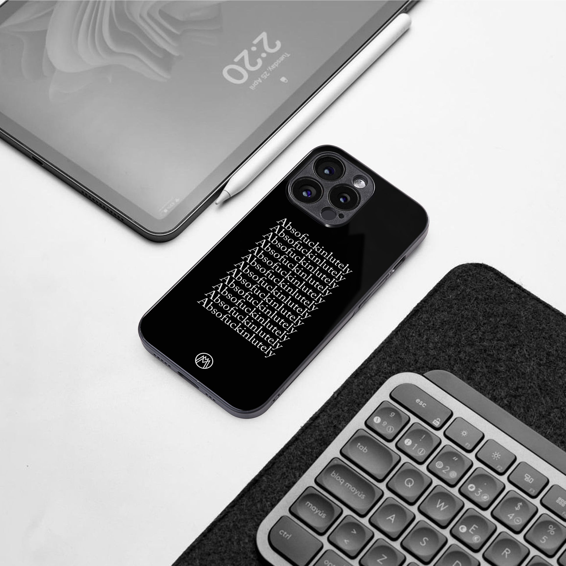 absofuckinlutely back phone cover | glass case for iphone 15 plus
