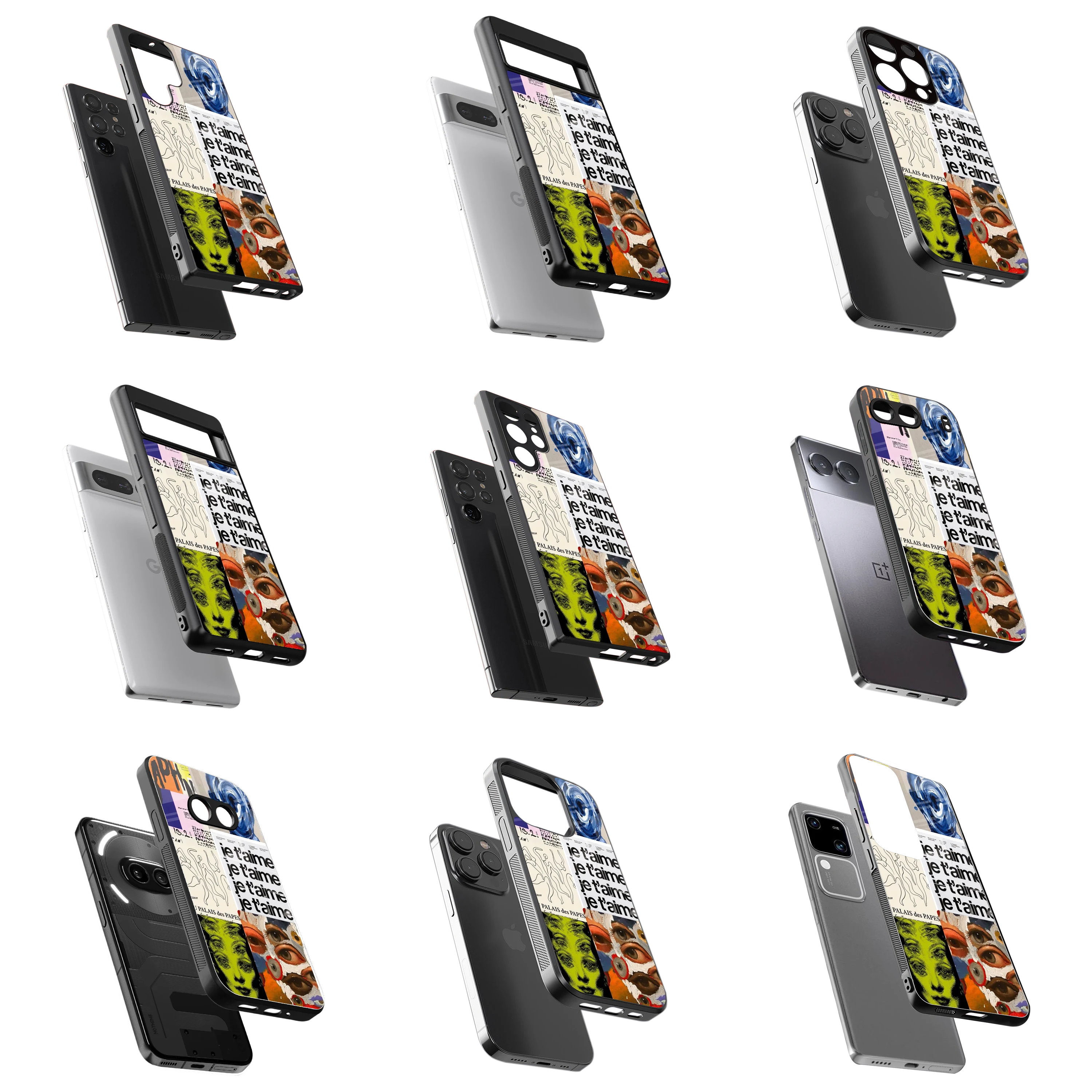 Durable Glass Back Mobile Case for iPhone, Samsung, OnePlus, Google Pixel, Redmi, Vivo, Oppo