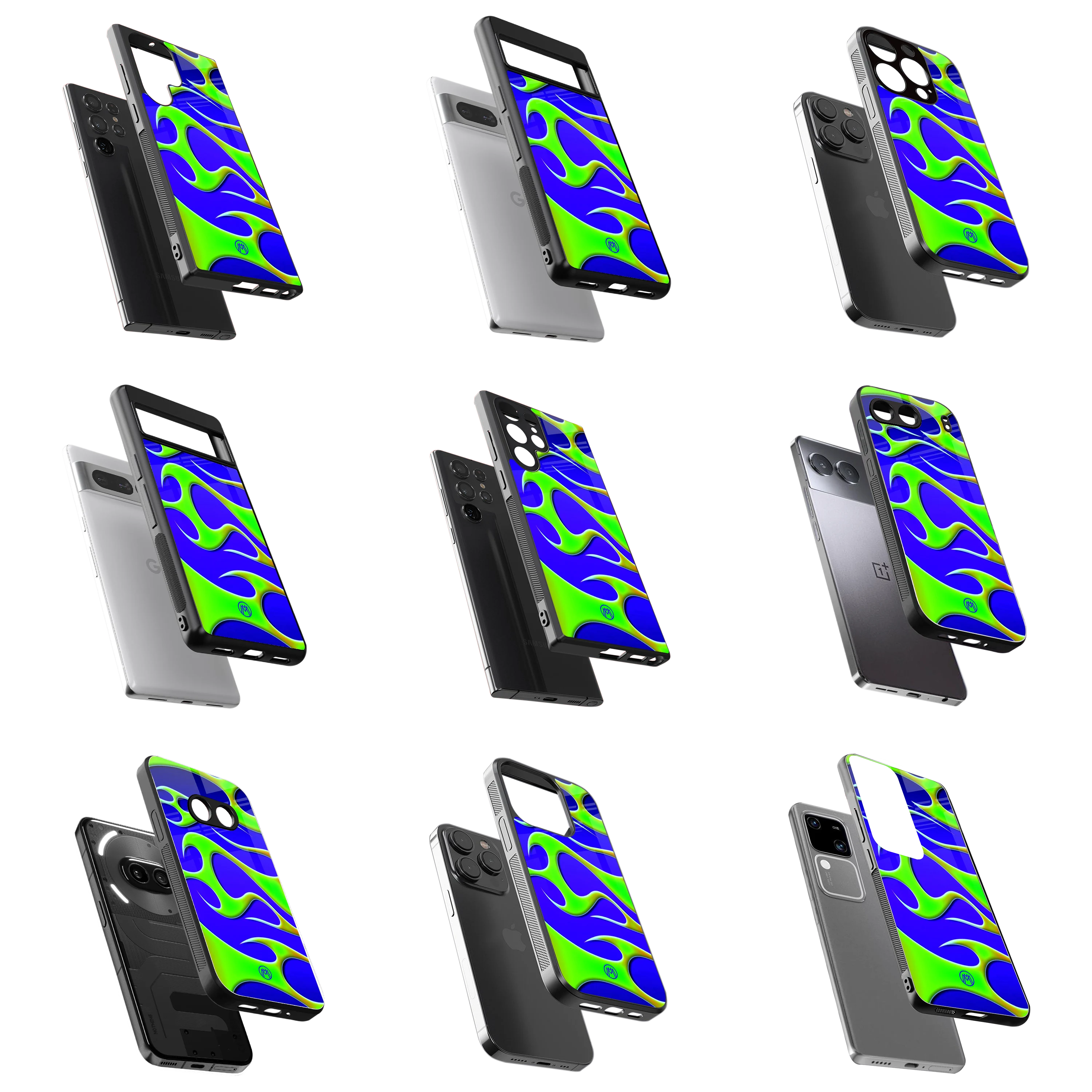 Durable Glass Back Mobile Case for iPhone, Samsung, OnePlus, Google Pixel, Redmi, Vivo, Oppo