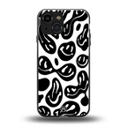 acid smiles bw back phone cover | glass case for iphone 13 mini