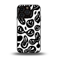 acid smiles bw back phone cover | glass case for iphone 13 pro