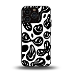acid smiles bw back phone cover | glass case for iphone 13 pro