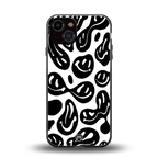 acid smiles bw back phone cover | glass case for iphone 13