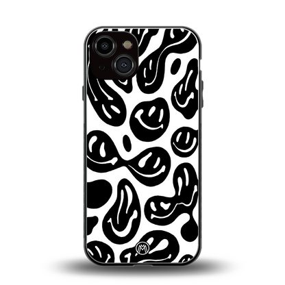 acid smiles bw back phone cover | glass case for iphone 13