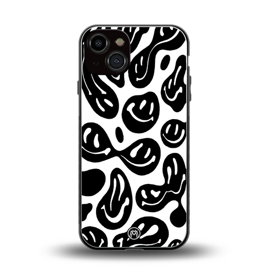 acid smiles bw back phone cover | glass case for iphone 13
