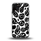 acid smiles bw back phone cover | glass case for iphone 14 plus
