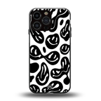 acid smiles bw back phone cover | glass case for iphone 14 pro max