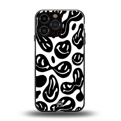 acid smiles bw back phone cover | glass case for iphone 14 pro max