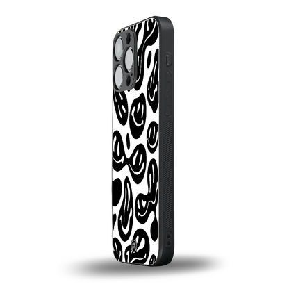 acid smiles bw back phone cover | glass case for iphone 14 pro max