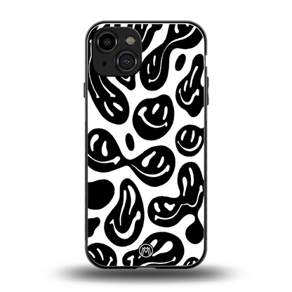acid smiles bw back phone cover | glass case for iphone 14