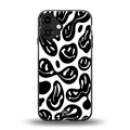 acid smiles bw back phone cover | glass case for iphone 16 plus