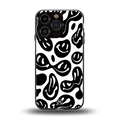 acid smiles bw back phone cover | glass case for iphone 16 pro