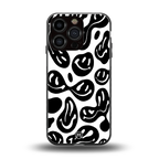 acid smiles bw back phone cover | glass case for iphone 16 pro