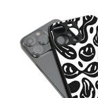 acid smiles bw back phone cover | glass case for iphone 16 pro max