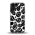 acid smiles bw back phone cover | glass case for iphone 16