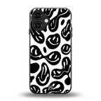 acid smiles bw back phone cover | glass case for iphone 16