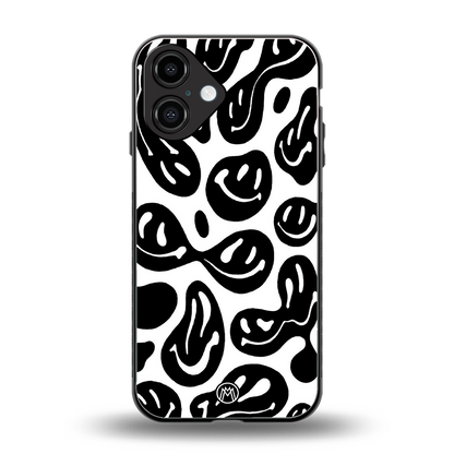 acid smiles bw back phone cover | glass case for iphone 16