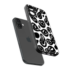 acid smiles bw back phone cover | glass case for iphone 16