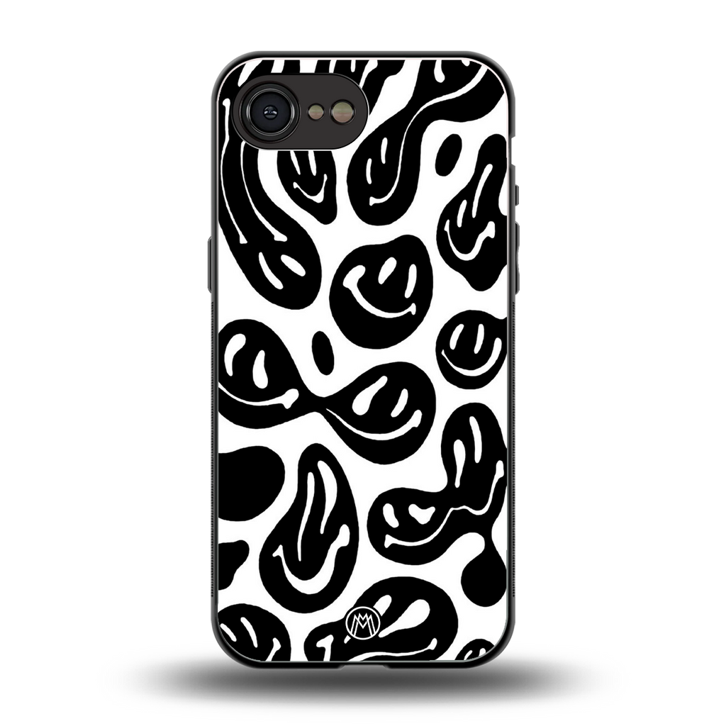 acid smiles bw back phone cover | glass case for iphone 16e