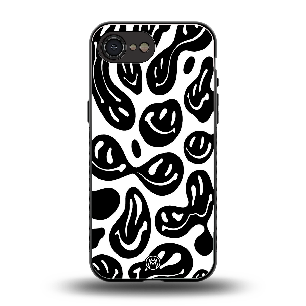 acid smiles bw back phone cover | glass case for iphone 16e