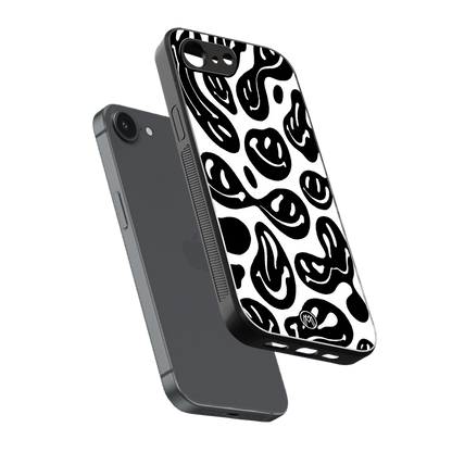 acid smiles bw back phone cover | glass case for iphone 16e
