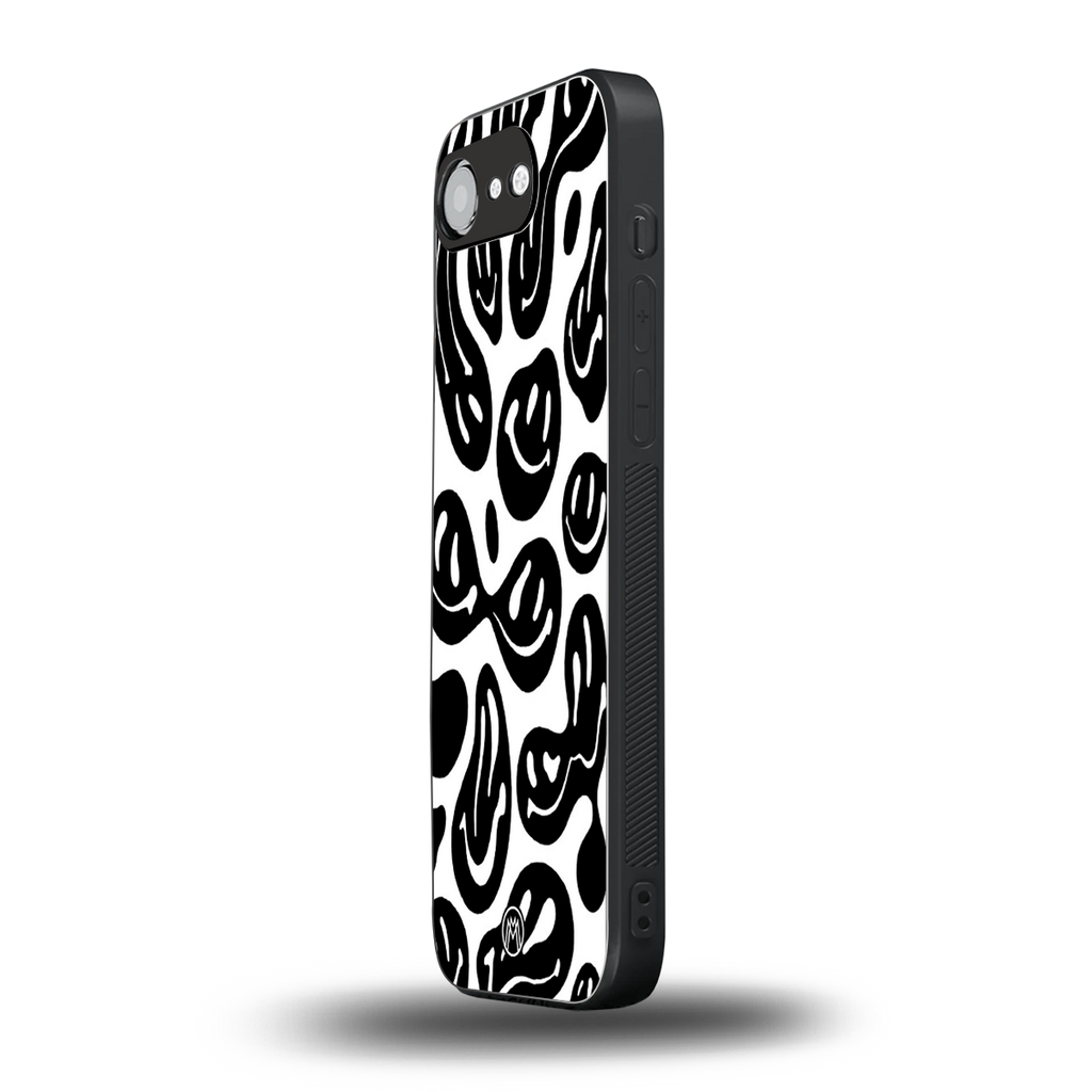 acid smiles bw back phone cover | glass case for iphone 16e