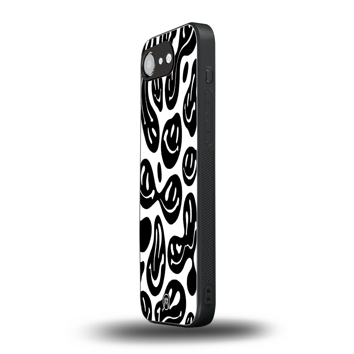 acid smiles bw back phone cover | glass case for iphone 16e