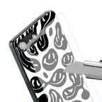 acid smiles bw back phone cover | glass case for iphone 16e