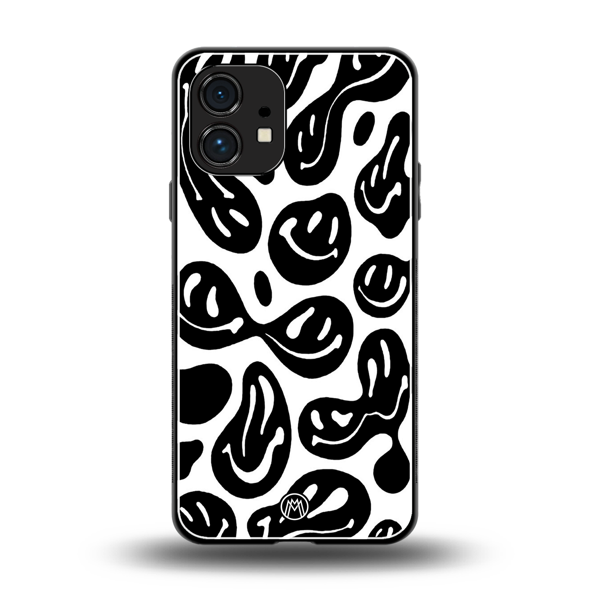 acid smiles bw back phone cover | glass case for nothing phone 1
