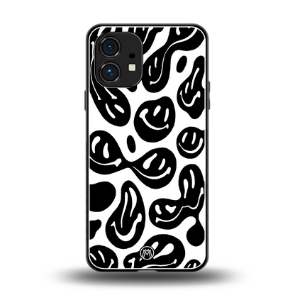 acid smiles bw back phone cover | glass case for nothing phone 1