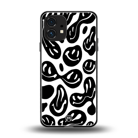 acid smiles bw back phone cover | glass case for nothing phone 1