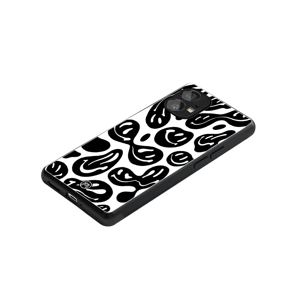 acid smiles bw back phone cover | glass case for nothing phone 1