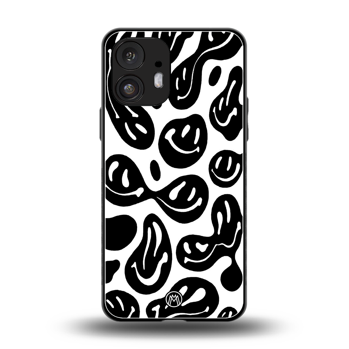 acid smiles bw back phone cover | glass case for nothing phone 2