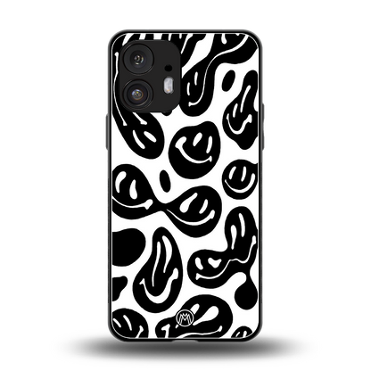 acid smiles bw back phone cover | glass case for nothing phone 2