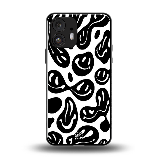 acid smiles bw back phone cover | glass case for nothing phone 2