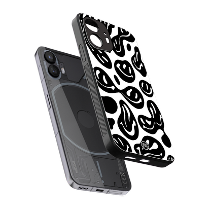 acid smiles bw back phone cover | glass case for nothing phone 2
