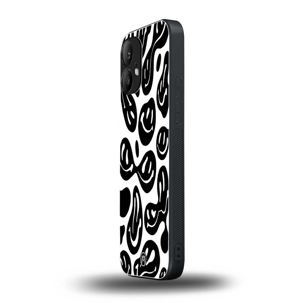 acid smiles bw back phone cover | glass case for nothing phone 2