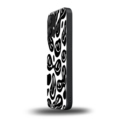 acid smiles bw back phone cover | glass case for nothing phone 2