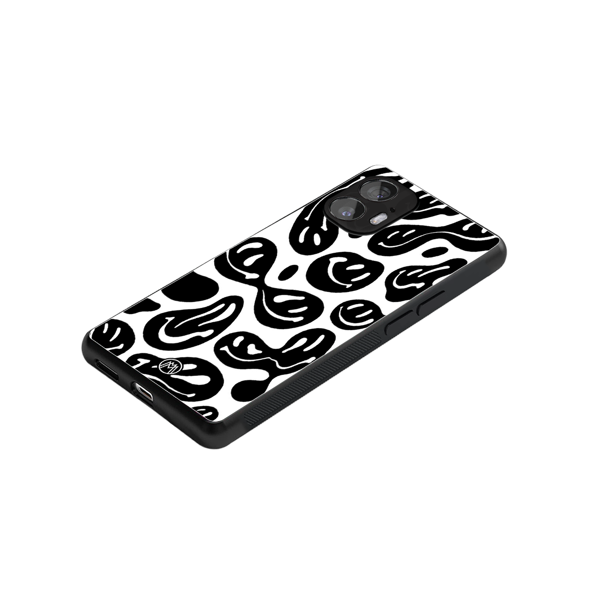 acid smiles bw back phone cover | glass case for nothing phone 2