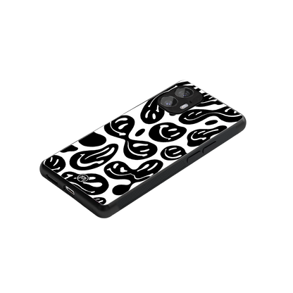 acid smiles bw back phone cover | glass case for nothing phone 2