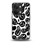 acid smiles bw back phone cover | glass case for oneplus nord 3