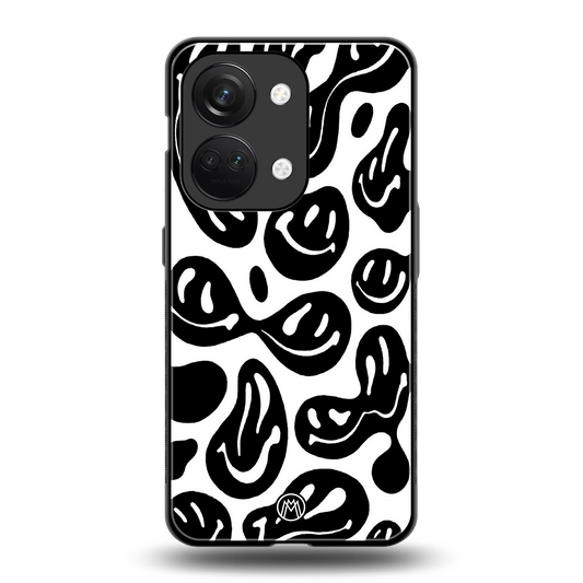 acid smiles bw back phone cover | glass case for oneplus nord 3