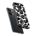 acid smiles bw back phone cover | glass case for oneplus nord 3