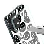 acid smiles bw back phone cover | glass case for oneplus nord 3
