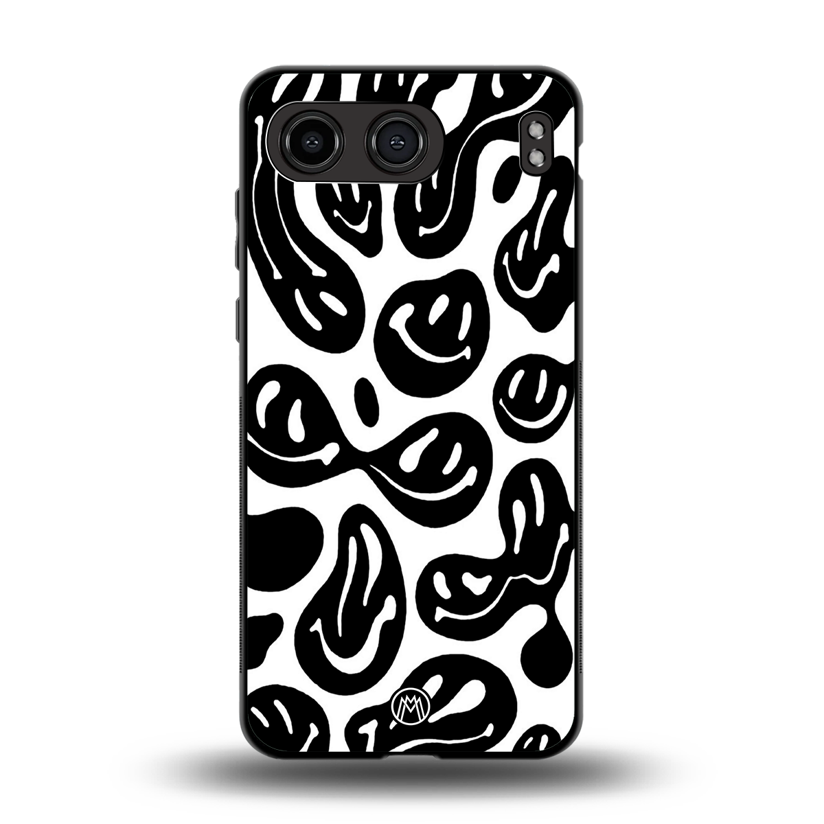 acid smiles bw back phone cover | glass case for oneplus nord 4