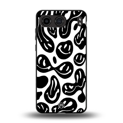 acid smiles bw back phone cover | glass case for oneplus nord 4