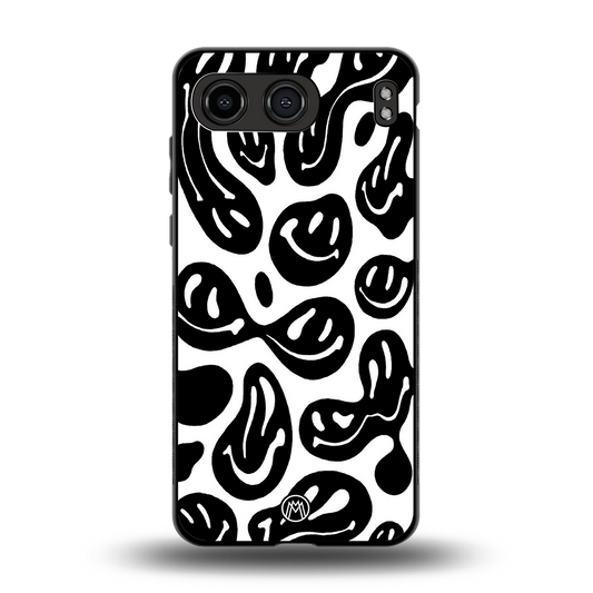 acid smiles bw back phone cover | glass case for oneplus nord 4