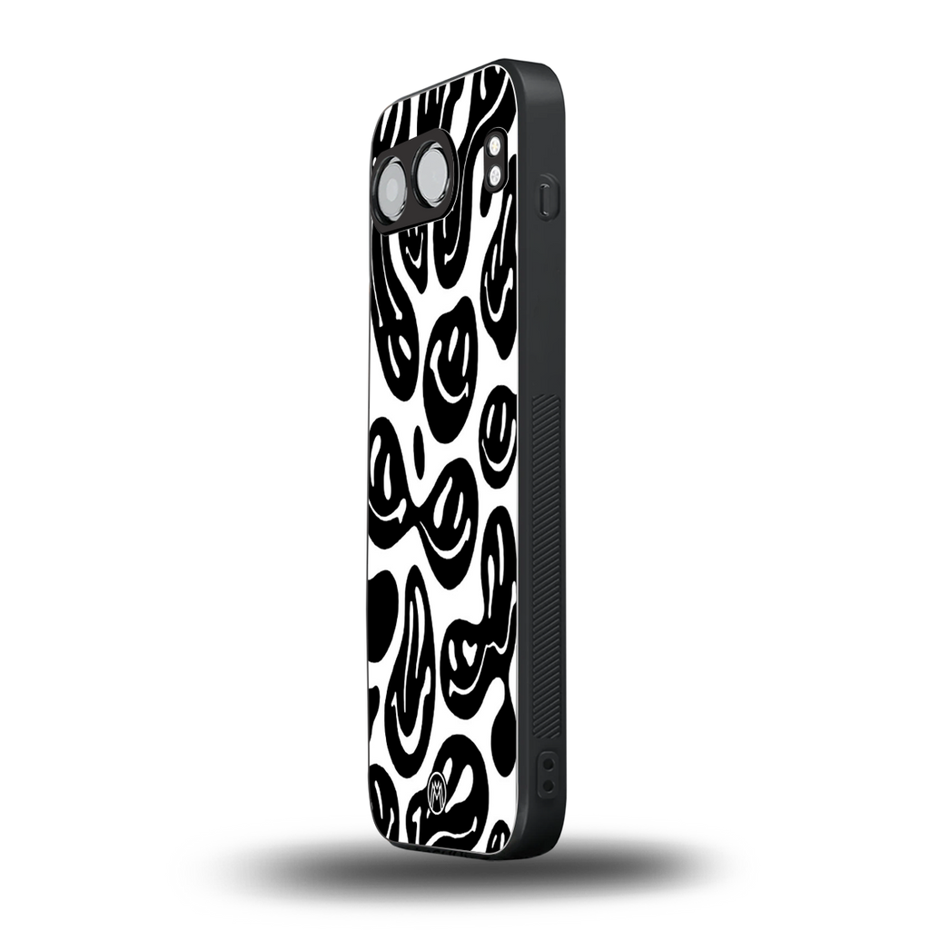 acid smiles bw back phone cover | glass case for oneplus nord 4